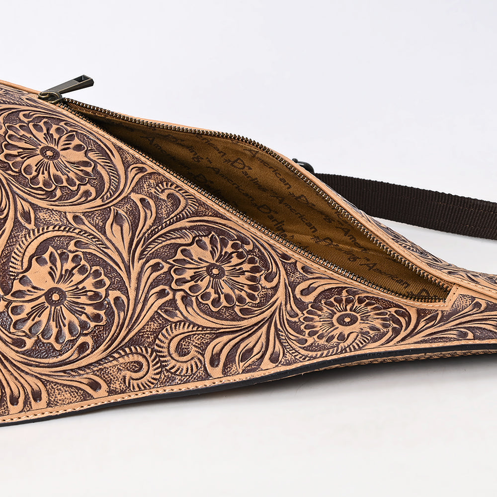 American Darling Sling Beautifully Hand Tooled Genuine Leather Women Bag Western Handbag Purse |