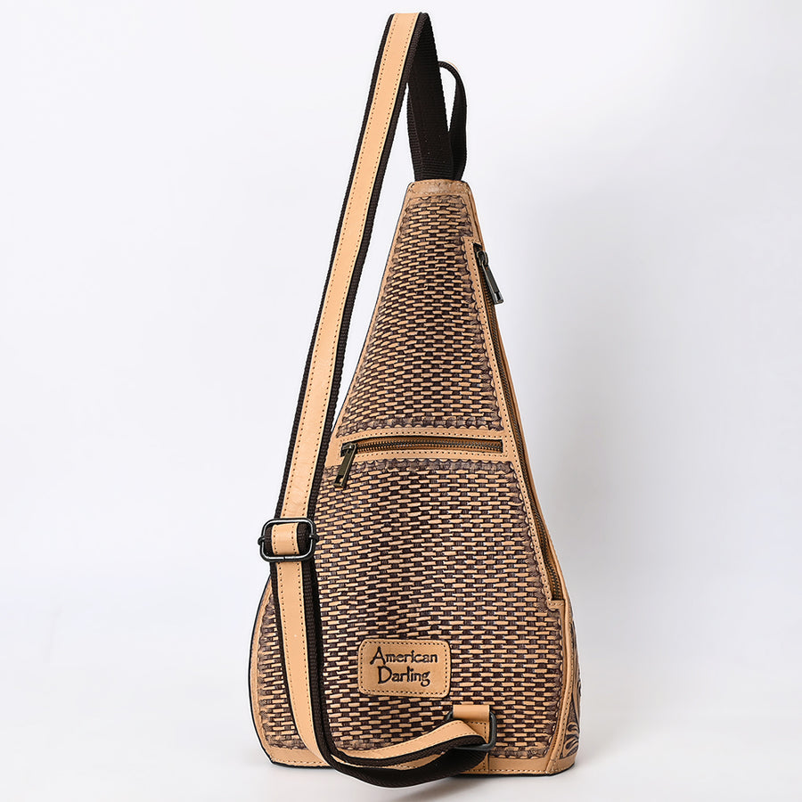 American Darling Sling Beautifully Hand Tooled Genuine Leather Women Bag Western Handbag Purse