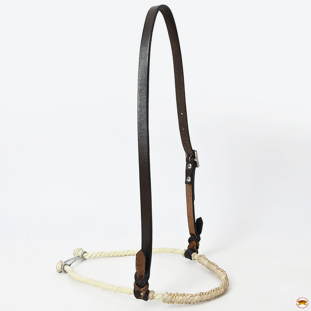 Comfytack Western Horse Round Nose Caveson Genuine Leather Noseband