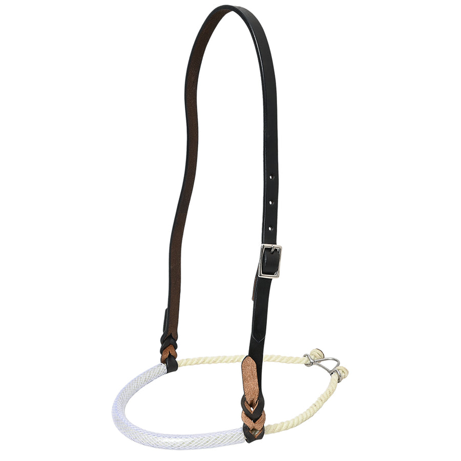Comfytack Western Horse Round Nose Cavesson Genuine Leather Noseband - Uhorse