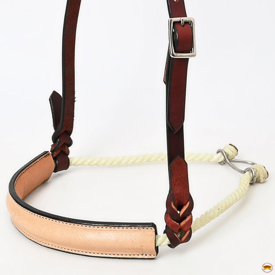 Comfytack Horse Round Nose Caveson | Genuine Leather Western Training Noseband