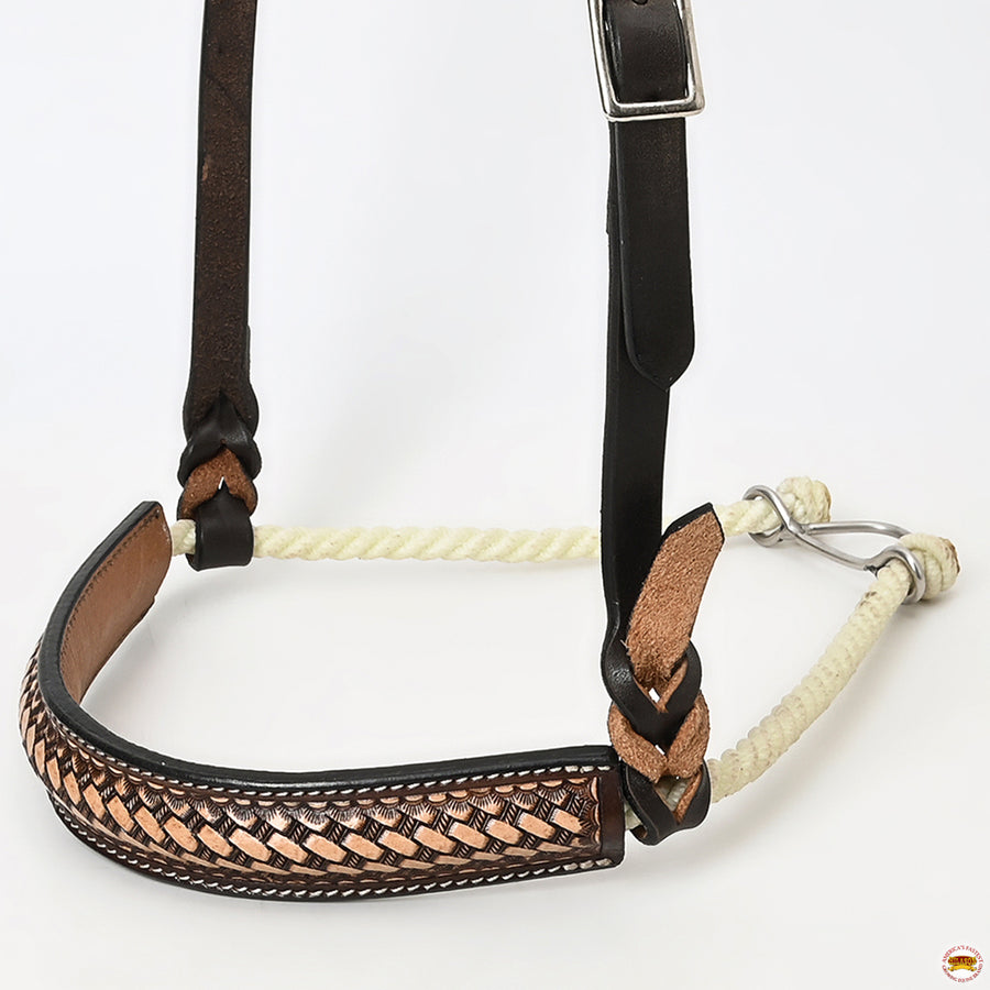 Comfytack Horse Round Nose Caveson | Genuine Leather Western Training Noseband