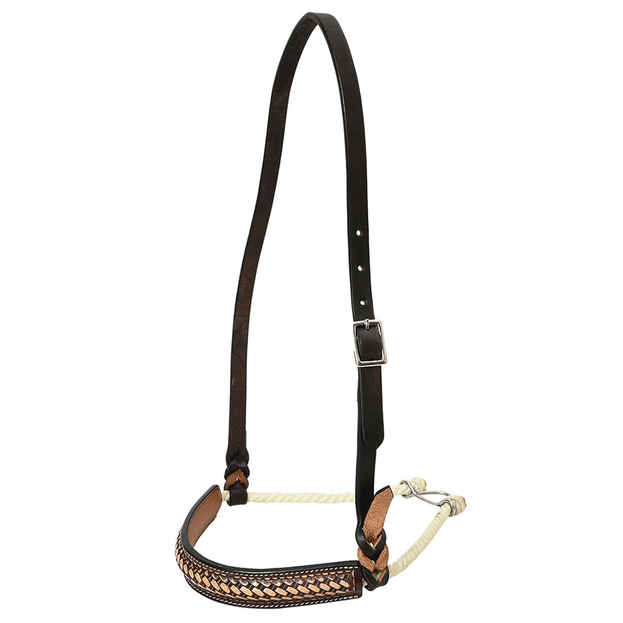 Comfytack Western Horse Round Nose Cavesson Genuine Leather Noseband - Uhorse