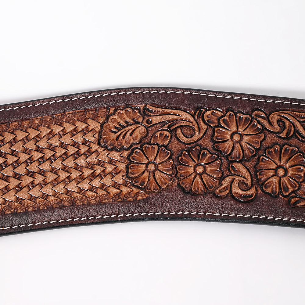 COMFYTACK Western Leather Horse Tripping Breast Collar Brown Floral Carved