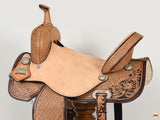 Flex Tree Western Horse Saddle In American Leather Barrel Trail Hilason