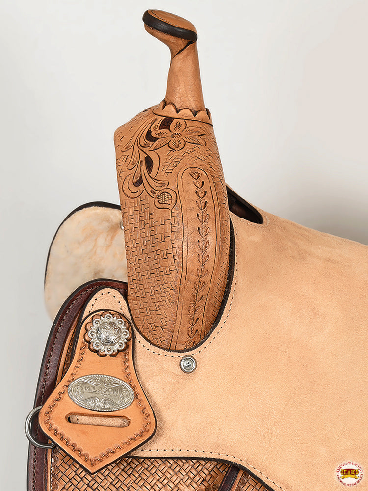 Flex Tree Western Horse Saddle In American Leather Barrel Trail Hilason