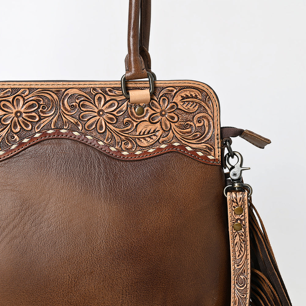 American Darling Adbg1527 Tote Hand Tooled Genuine Leather Women Bag Western Handbag Purse
