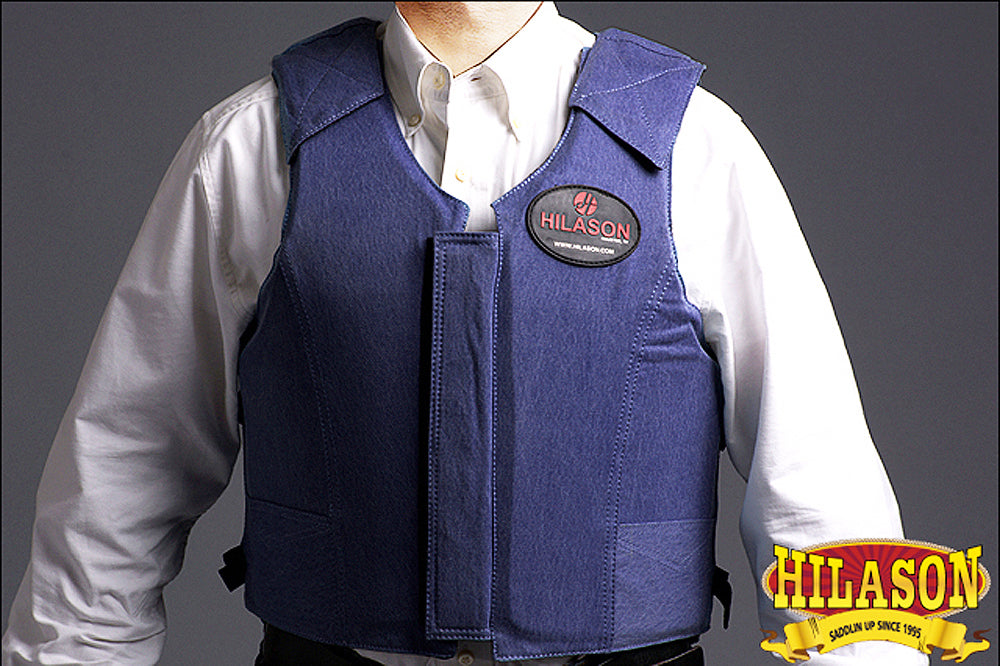 Equestrian Horse Riding Vest Safety Protective Hilason Denim Rough Stock