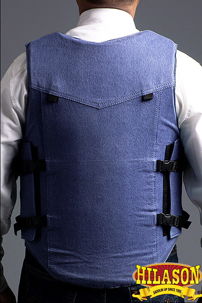 Equestrian Horse Riding Vest Safety Protective Hilason Denim Rough Stock