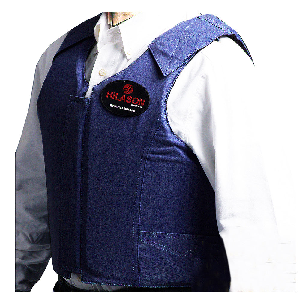 Equestrian Horse Riding Vest Safety Protective Hilason Denim Rough Stock