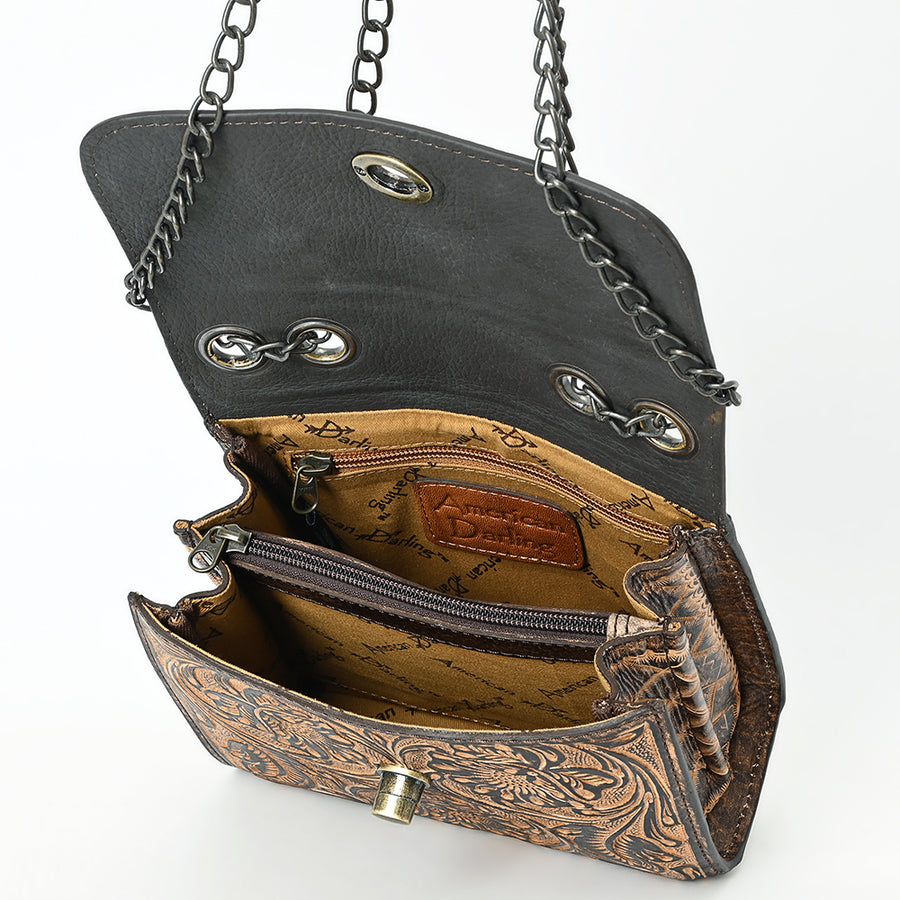 American Darling Tote Beautifully Hand Tooled Genuine Leather women bag western handbag purse | Travel Bags College Casual