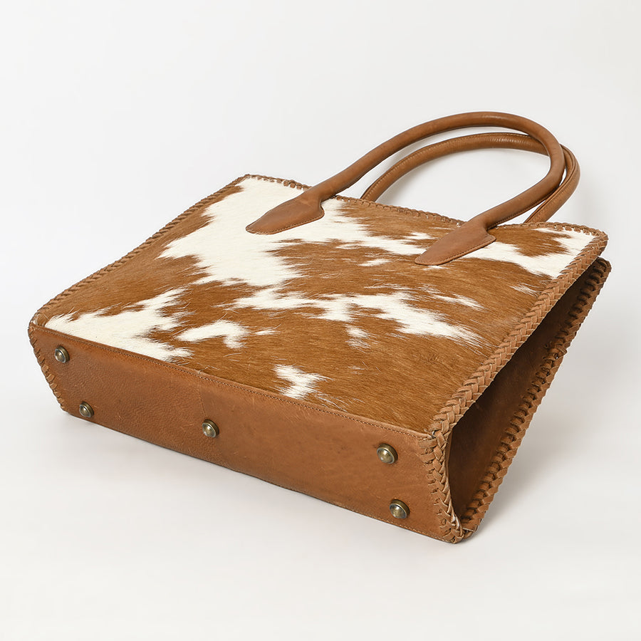 American Darling Tote Bag Western Genuine Leather Handcrafted Large Purse with Braided Detail and YKK Zipper