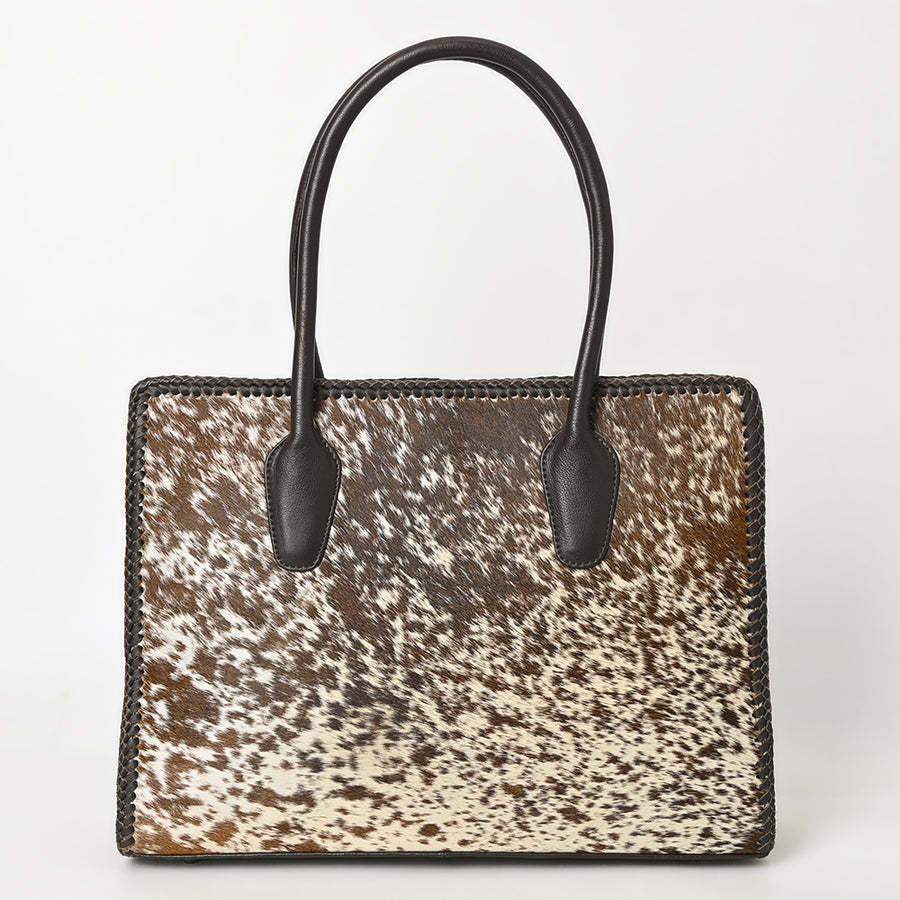American Darling Tote Bag Western Hair-On Cowhide Genuine Leather Handcrafted Bag with Braided Handles and YKK Zipper