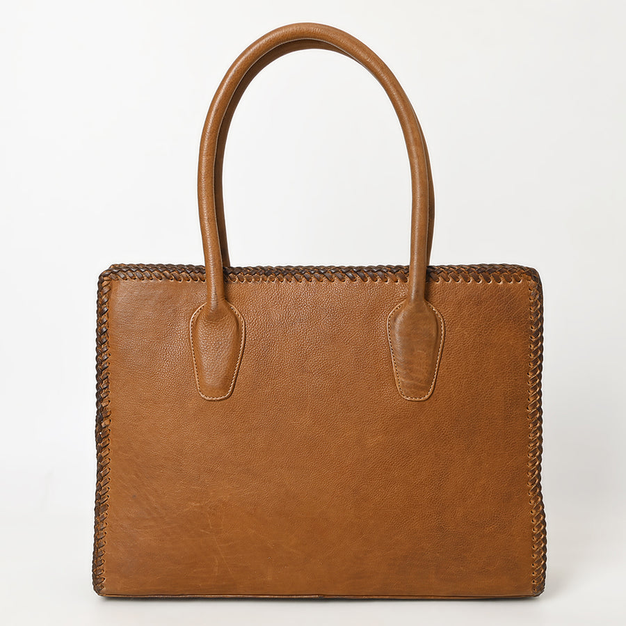 American Darling Tote Bag Western Genuine Leather Handcrafted Large Purse with Braided Detail and YKK Zipper