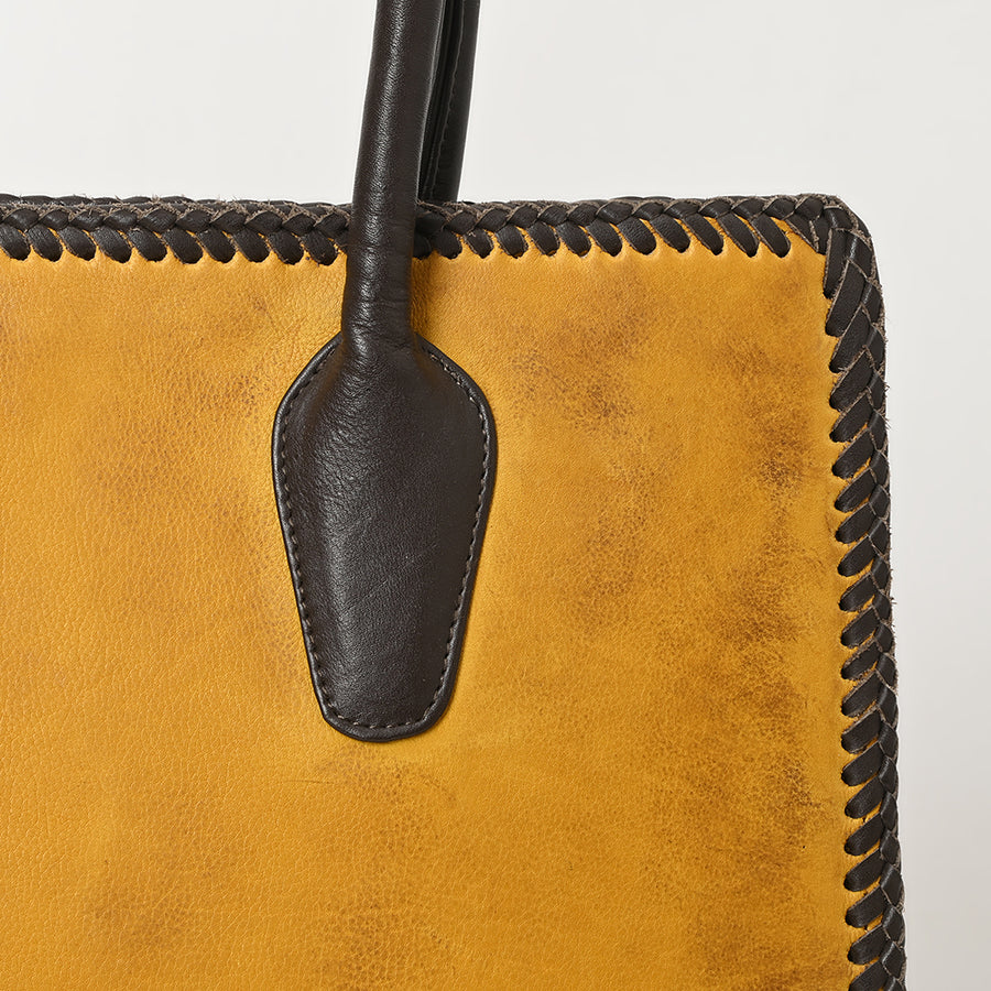 American Darling Tote Bag Western Genuine Leather Handcrafted Large Purse with Braided Detail and YKK Zipper