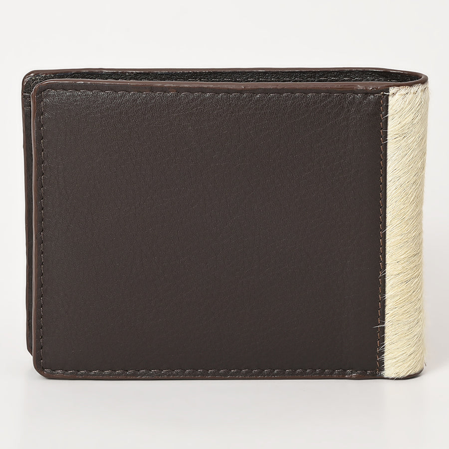 American Darling Wallet Western Hair-On Cowhide Genuine Leather Handcrafted Pocket Bifold Wallet with ID Window