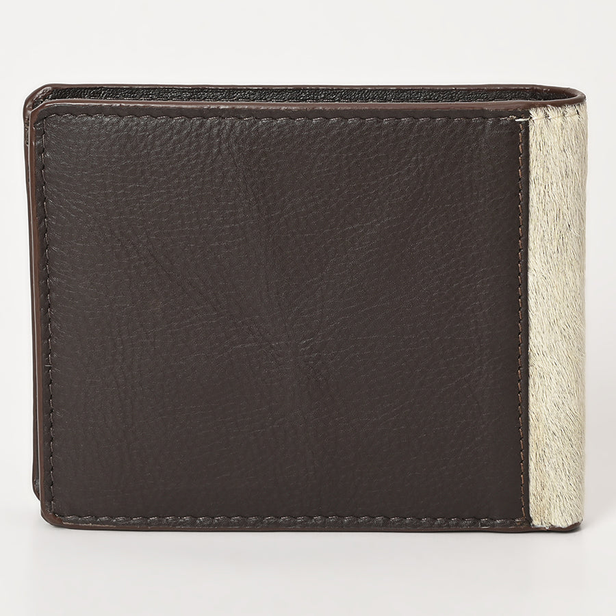 American Darling Wallet Western Hair-On Cowhide Genuine Leather Handcrafted Pocket Bifold Wallet with ID Window