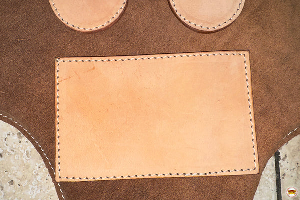 New! Junior Saddle Pad – Brown with Tooled Wear Leathers main image 0