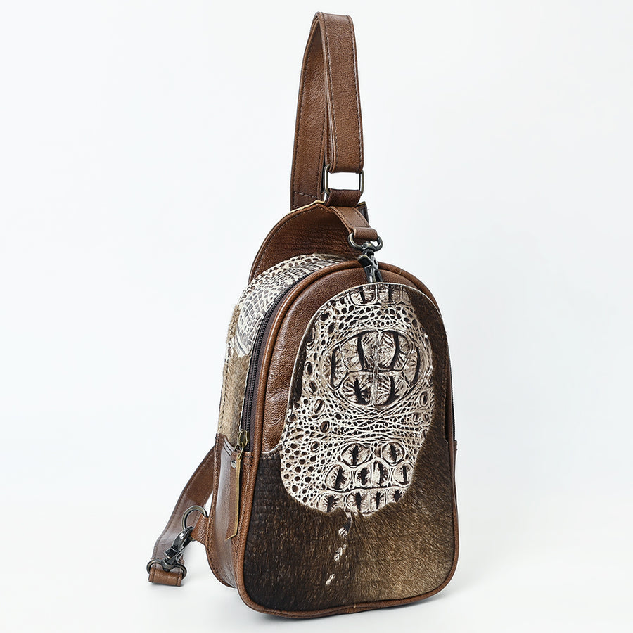 American Darling Sling Crocodile embossed Genuine Leather women bag western handbag purse | for
