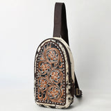 American Darling Sling Beautifully Hand Tooled Hair On Genuine Leather Women Bag Western Handbag Purse |