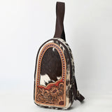 American Darling Sling Beautifully Hand Tooled Hair On Genuine Leather Women Bag Western Handbag Purse |