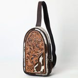 American Darling Sling Beautifully Hand Tooled Hair On Genuine Leather Women Bag Western Handbag Purse |