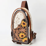 American Darling Sling Beautifully Hand Tooled Hair On Genuine Leather Women Bag Western Handbag Purse |