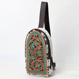 American Darling Sling Beautifully Hand Tooled Hair On Genuine Leather Women Bag Western Handbag Purse |