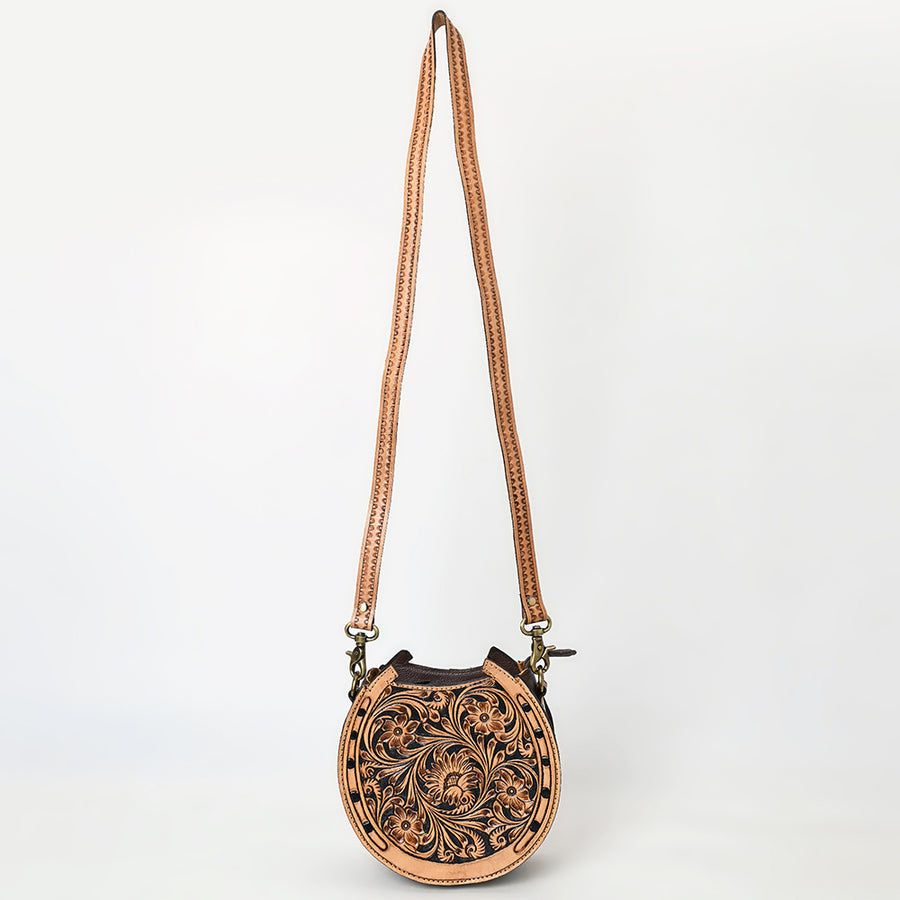 American Darling Canteen Bag - Hand Tooled Floral Carved, Eco-Friendly Vegetable Tanned Genuine Leather, Western Style