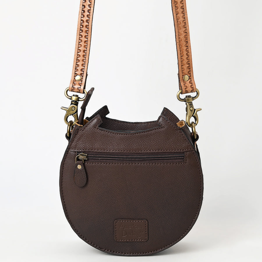 American Darling Canteen Bag - Hand Tooled Floral Carved, Eco-Friendly Vegetable Tanned Genuine Leather, Western Style