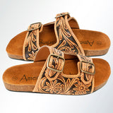 American Darling ADFTE103 Hand tooled carved genuine leather sandal footwear flip flop