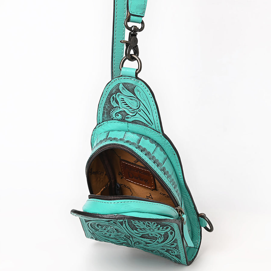 American Darling Sling Hand Tooled Leather Women Bag Western Handbag Purse| Handbags |Leather | Summer