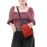 American Darling Sling Hair-On Crocodile embossed Genuine Leather women bag western handbag purse