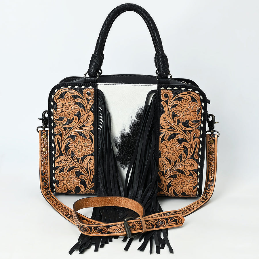 American Darling Tote Beautifully Hand Tooled Hair-On Genuine Leather women bag western handbag purse Travel Bags College