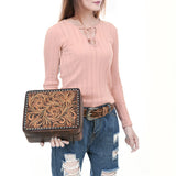 American Darling Jewelry Case Hand Tooled Genuine Leather Women Bag Western Handbag Purse |