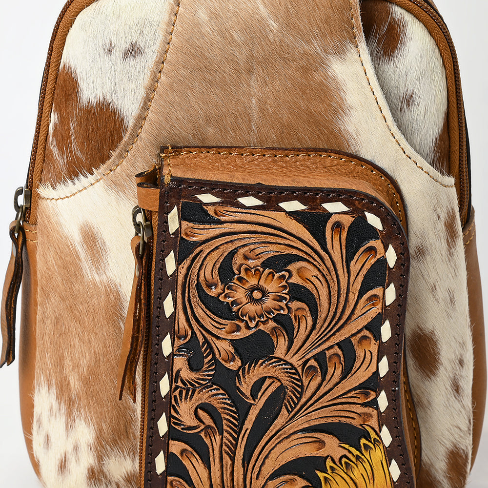 American Darling Sling Hand Tooled Hair-On Genuine Leather Women Bag Western Handbag Purse |