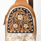American Darling Sling Beautifully Hand Tooled Hair-On Genuine Leather Women Bag Western Handbag Purse |