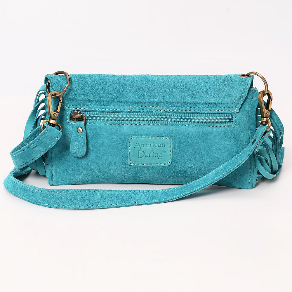 American Darling Hand Curved & Suede Bag Genuine Leather Crossbody