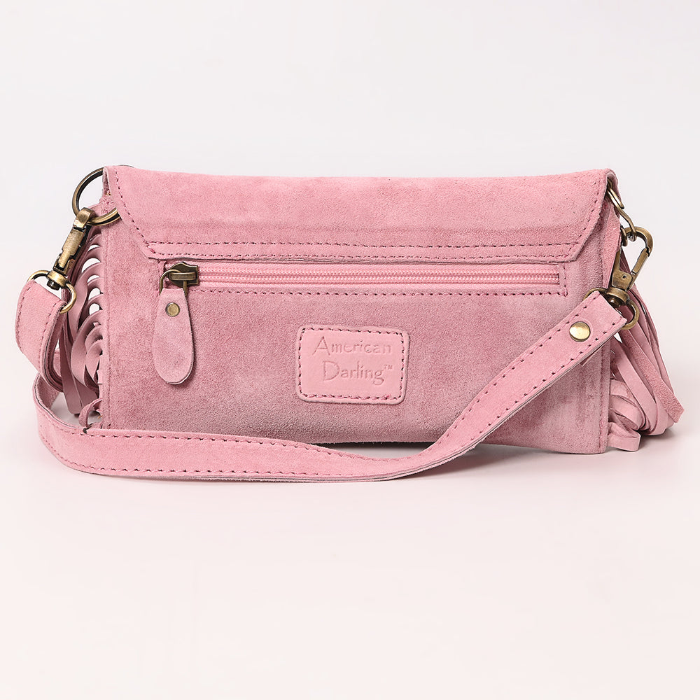 American Darling Hand Curved & Suede Bag Genuine Leather Crossbody