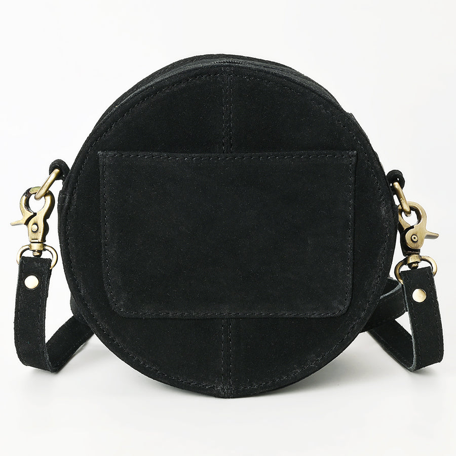 American Darling Boot Stitched Vegetable-Tanned Full Grain Genuine Suede Leather Canteen Bag with YKK Zipper