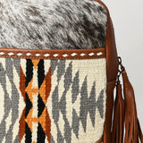 American Darling Sling Upcycled Wool Hair-On Genuine Leather Women Bag Western Handbag Purse |