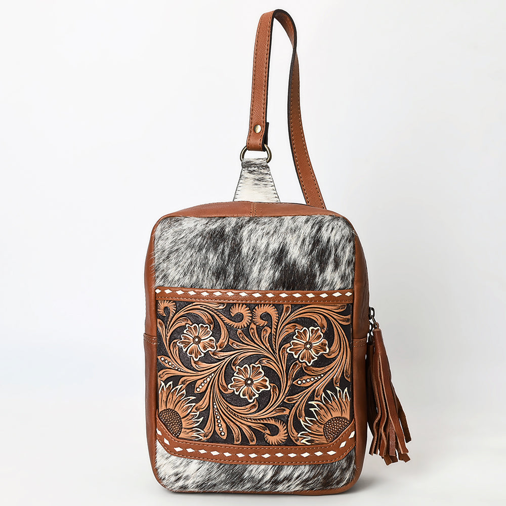 American Darling Sling Hand Tooled Hair-On Genuine Leather Women Bag Western Handbag Purse |