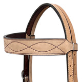BAR H EQUINE Western Handtooled Leather Horse Headstall & Breast Collar Set