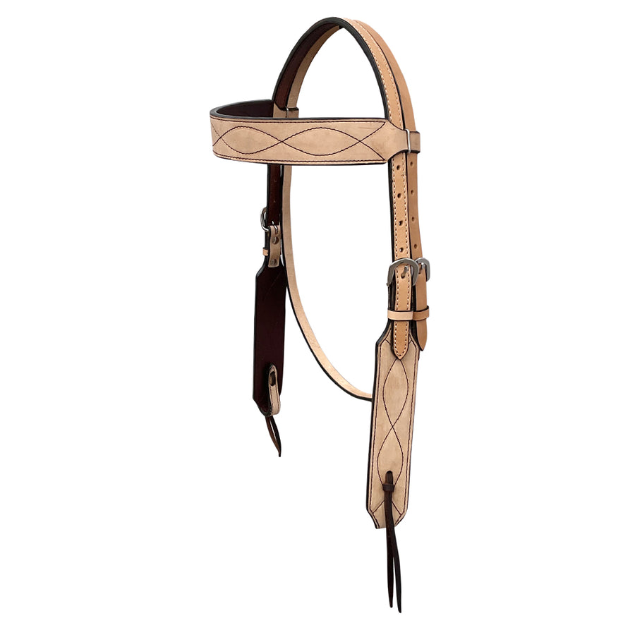 BAR H EQUINE Western Handtooled Genuine Leather Horse Headstall Tack - Uhorse