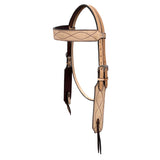 BAR H EQUINE Western Handtooled Leather Horse Headstall & Breast Collar Set