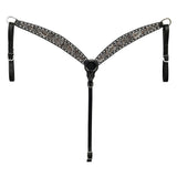 BAR H EQUINE Western Handtooled Leather Horse Headstall & Breast Collar Set