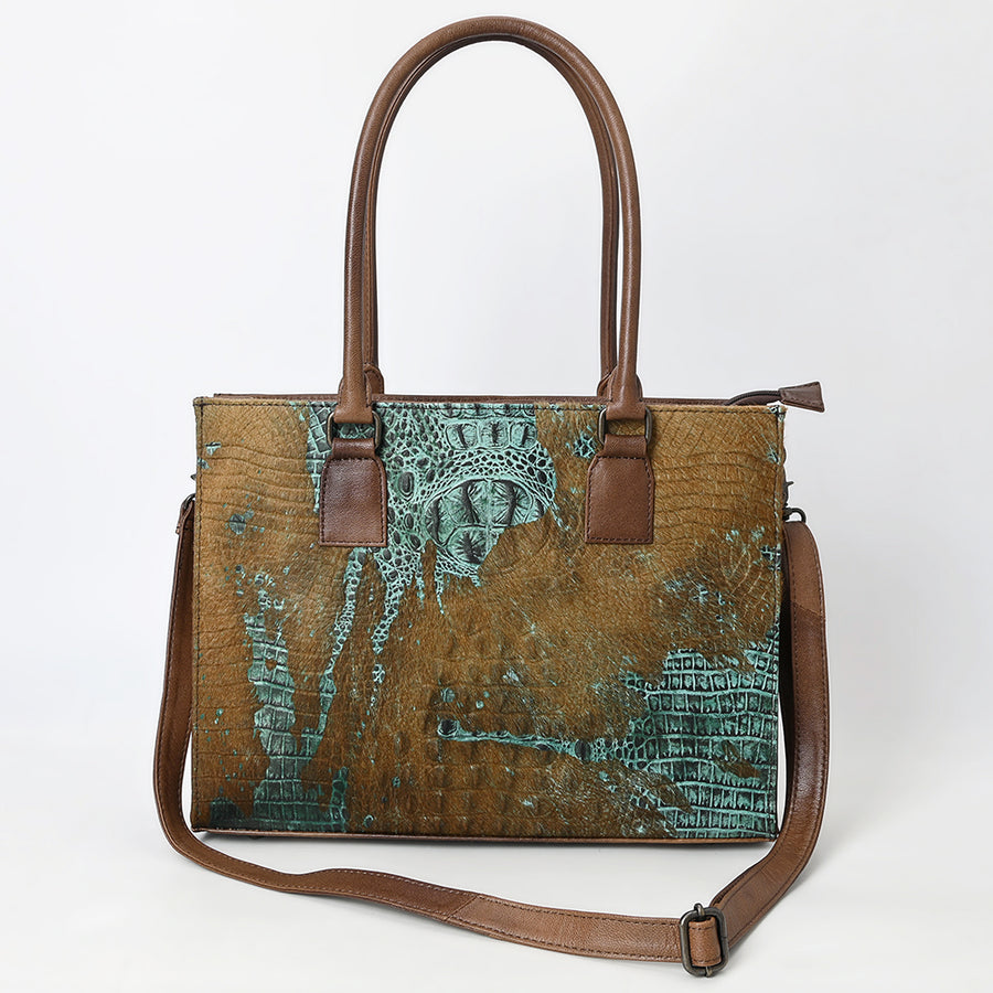 American Darling Tote Crocodile Embossed Genuine Leather Women Bag Western Handbag Purse | Travel Bags College Casual