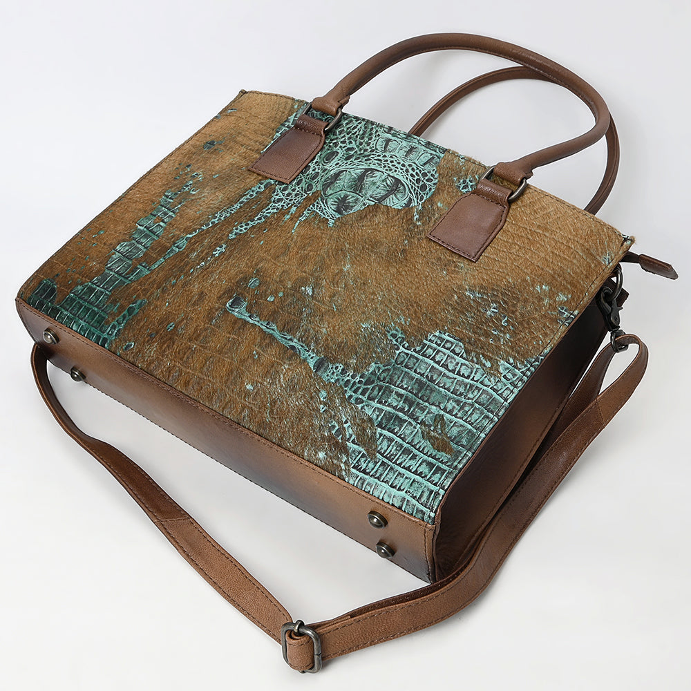 American Darling Tote Crocodile Embossed Genuine Leather Women Bag Western Handbag Purse