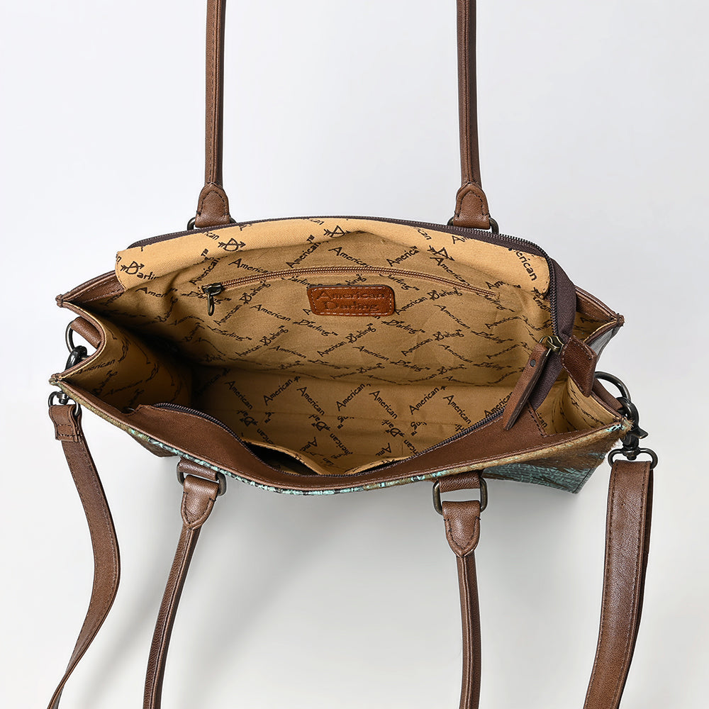 American Darling Tote Crocodile Embossed Genuine Leather Women Bag Western Handbag Purse