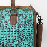 American Darling Adbg1562B Duffel Crocodile Embossed Genuine Leather Women Bag Western Handbag Purse